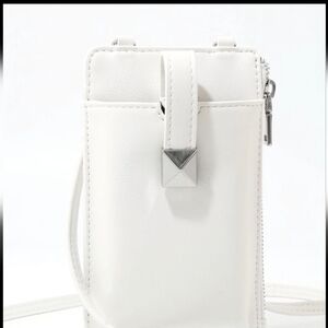 I.N.C. White Leather Crossbody wallet, phone holder NWOT